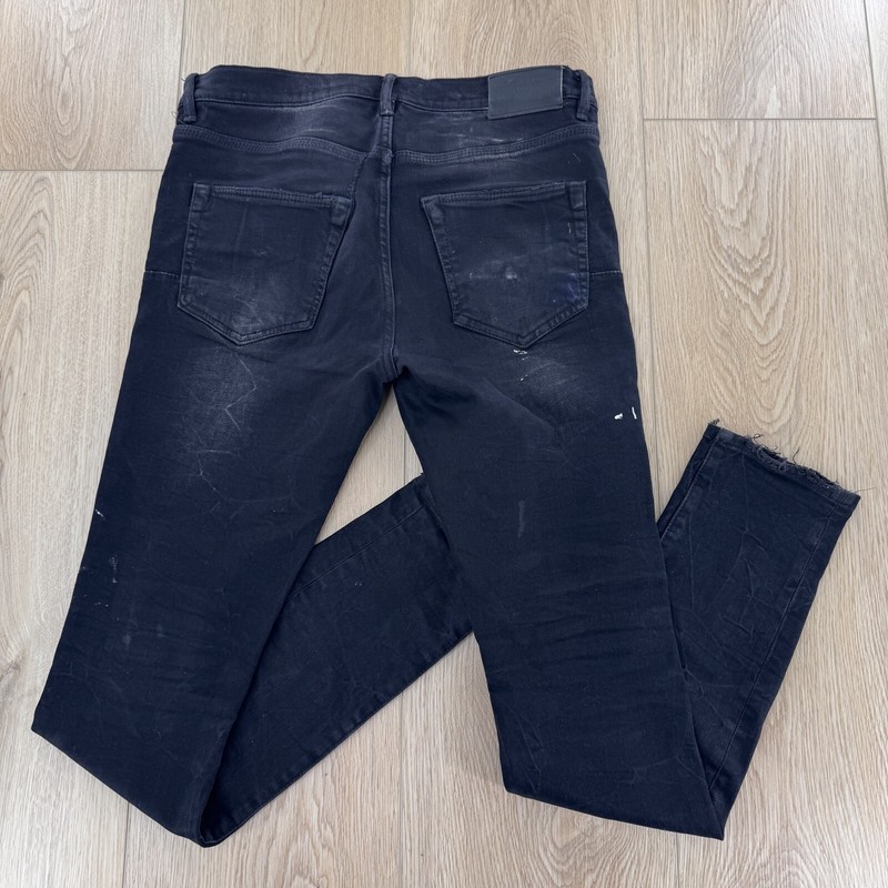PURPLE BRAND 黒デニム　31 Purple Brand Mens Sz 30 x 31 Paint Splatter Jeans Black
