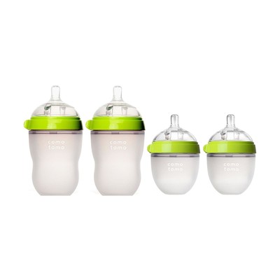 Comotomo 5 oz and 8 oz Baby Bottles, 4 Pack