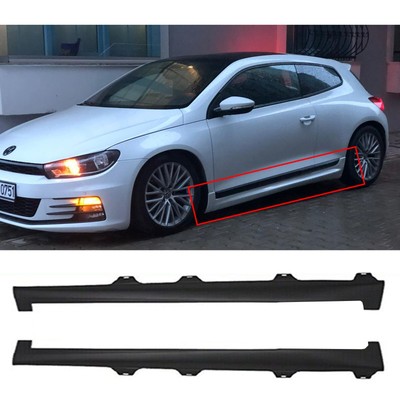 Vw Scirocco R Side Skirts Threshold Mud Flaps Lip Splitter Raw Black 2008 -2014