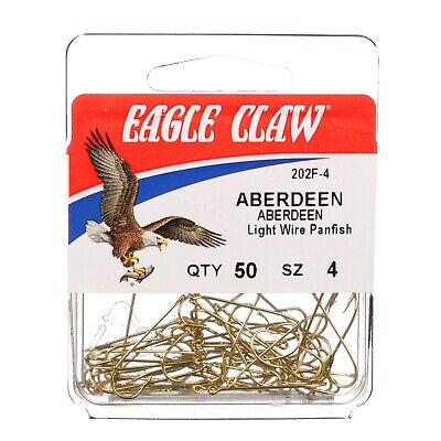 Eagle Claw 202F-4 Aberdeen Size 4 Fishhooks, 50 Pack