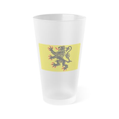Flag of Nord Pas de Calais France - Frosted Pint Glass 16oz