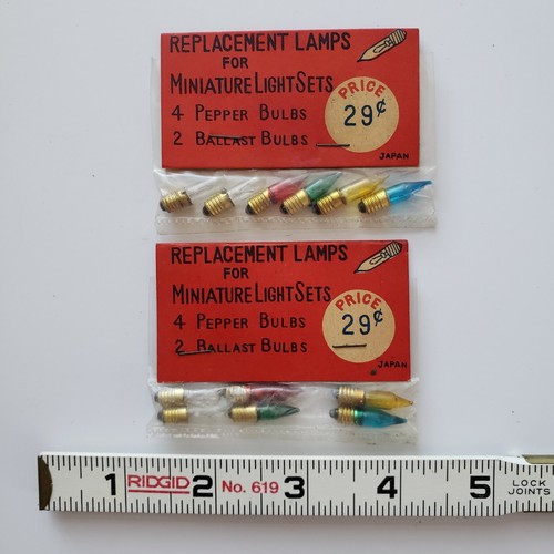 Replacement Lamps For Miniature Lights 4 Pepper Bulbs 2 Ballast Bulbs 2 Packages