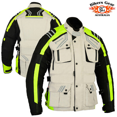 Australian Bikers Gear Motorrad Abenteuer Wasserdicht Cordura Jacke