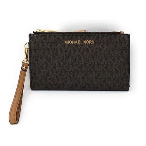 ブラウンビーチ Michael Kors Jet Set Travel Large Clutch Leather Top Zip Wristlet