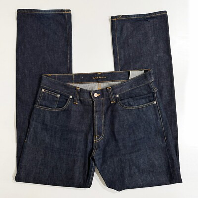 Nudie Jeans Mens Average Joe Dry Heavy Straight Fit Jeans Size 36x34 (Read Desc)