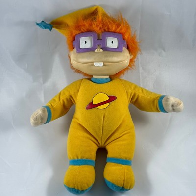 Vintage Rugrats Slumber Party Chuckie Finster 12  Plush Doll Plastic Head 1997