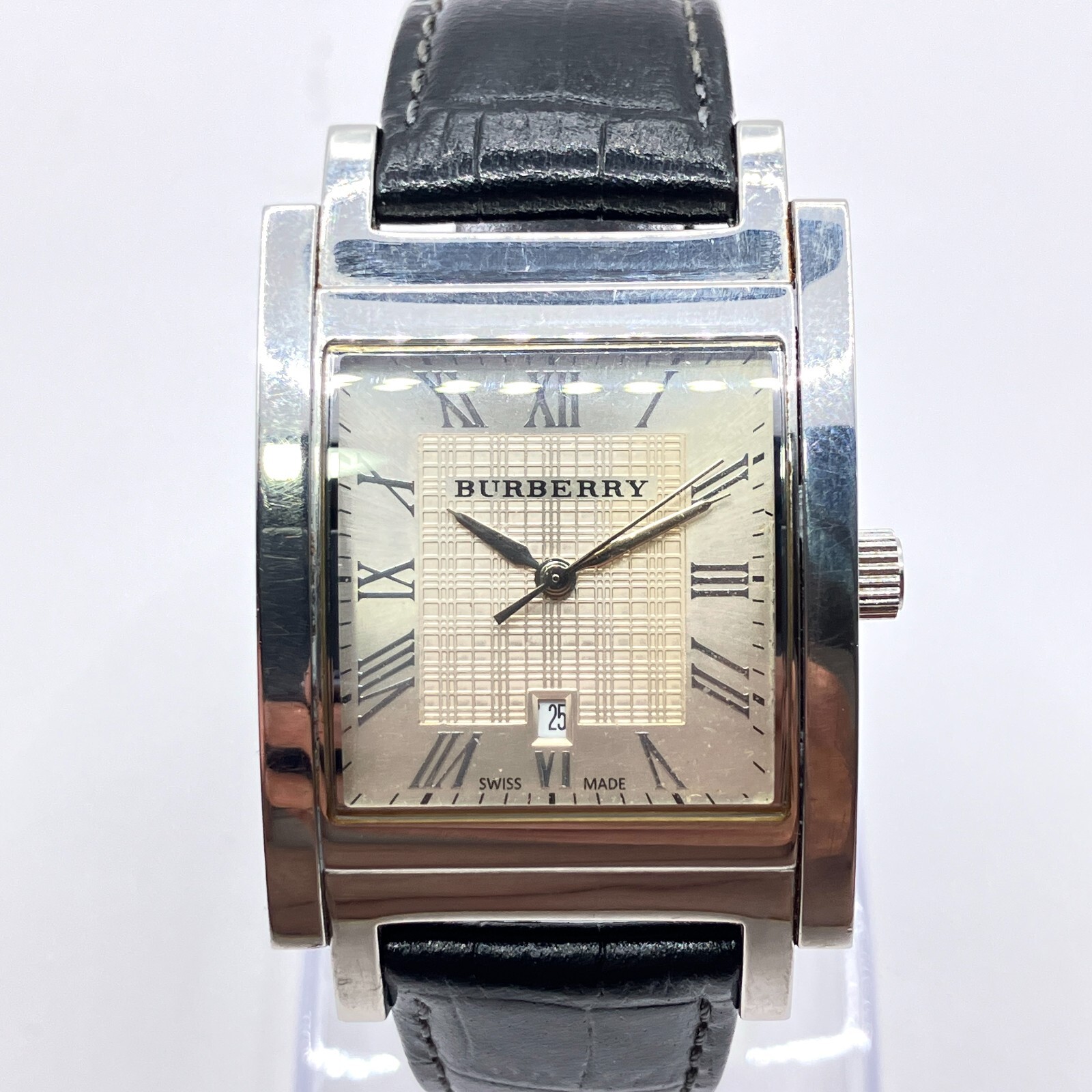 Burberry BU1550 Men's Watch Quartz Square Case Date Display