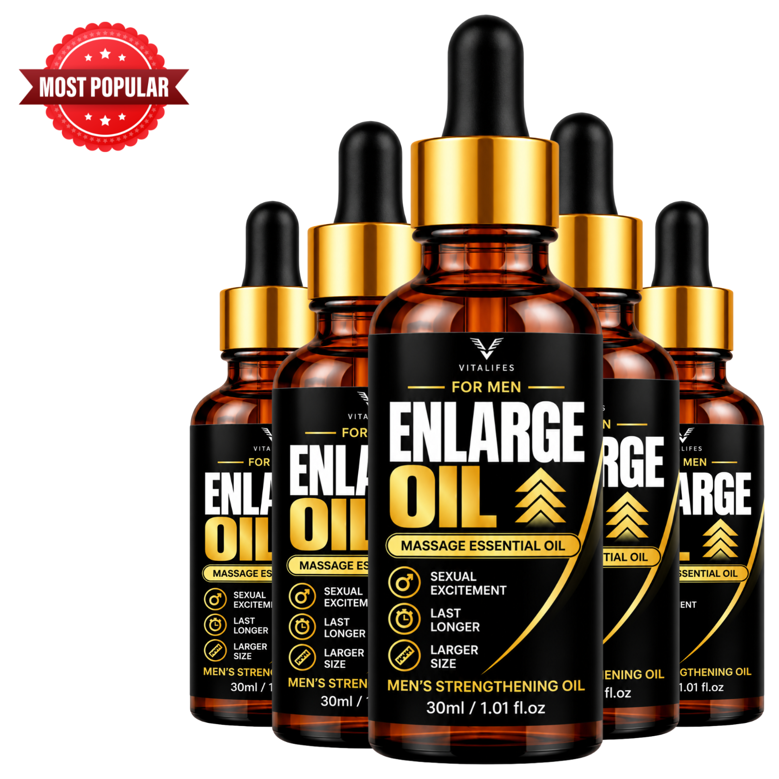 (5 Pack) Enlarge Afro Ayiti Herbal Massage Oil Natural Botanical Formula 30ml
