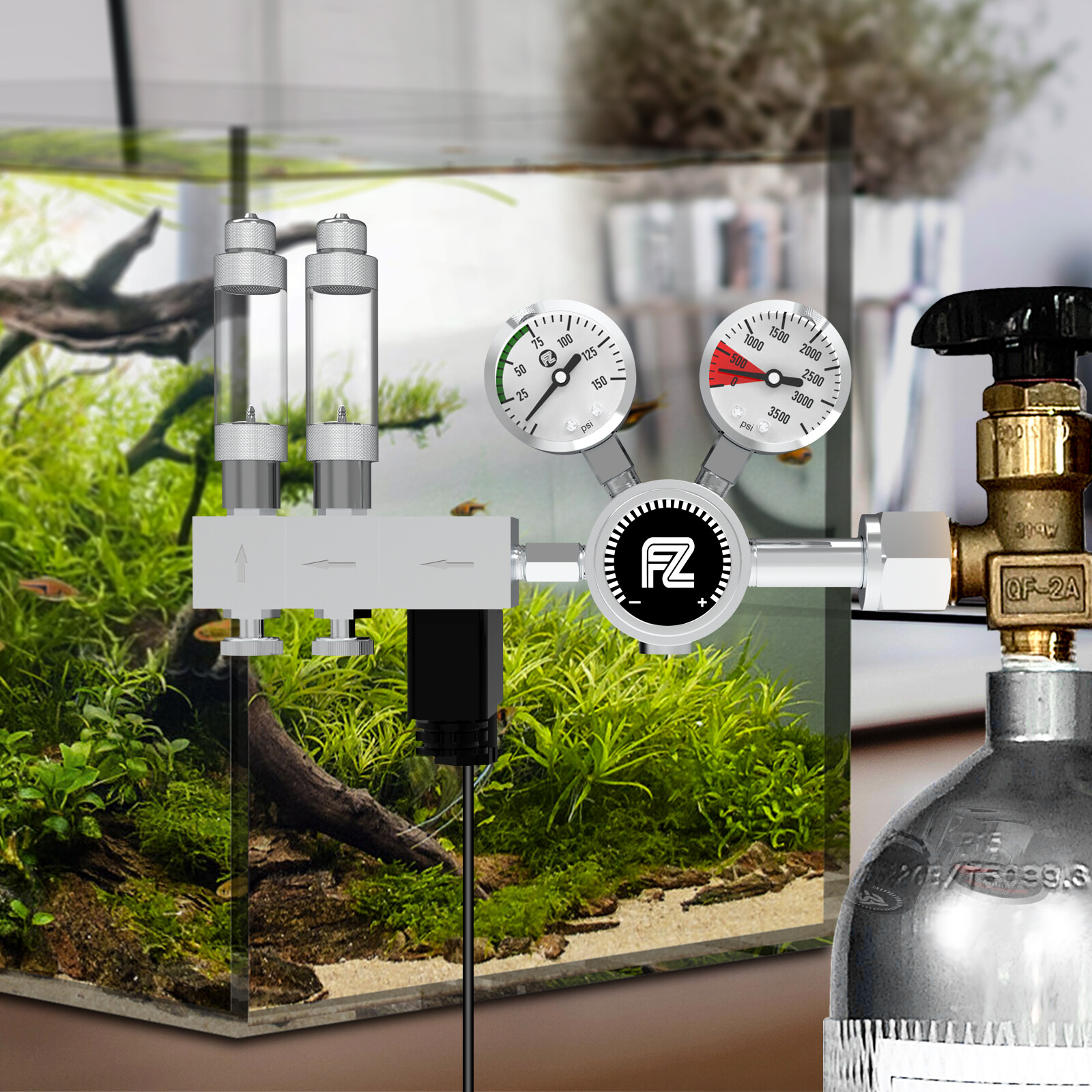 USA Shipping Aquarium DC Dual Stage CO2 Regulator Adjustable Output Pressure