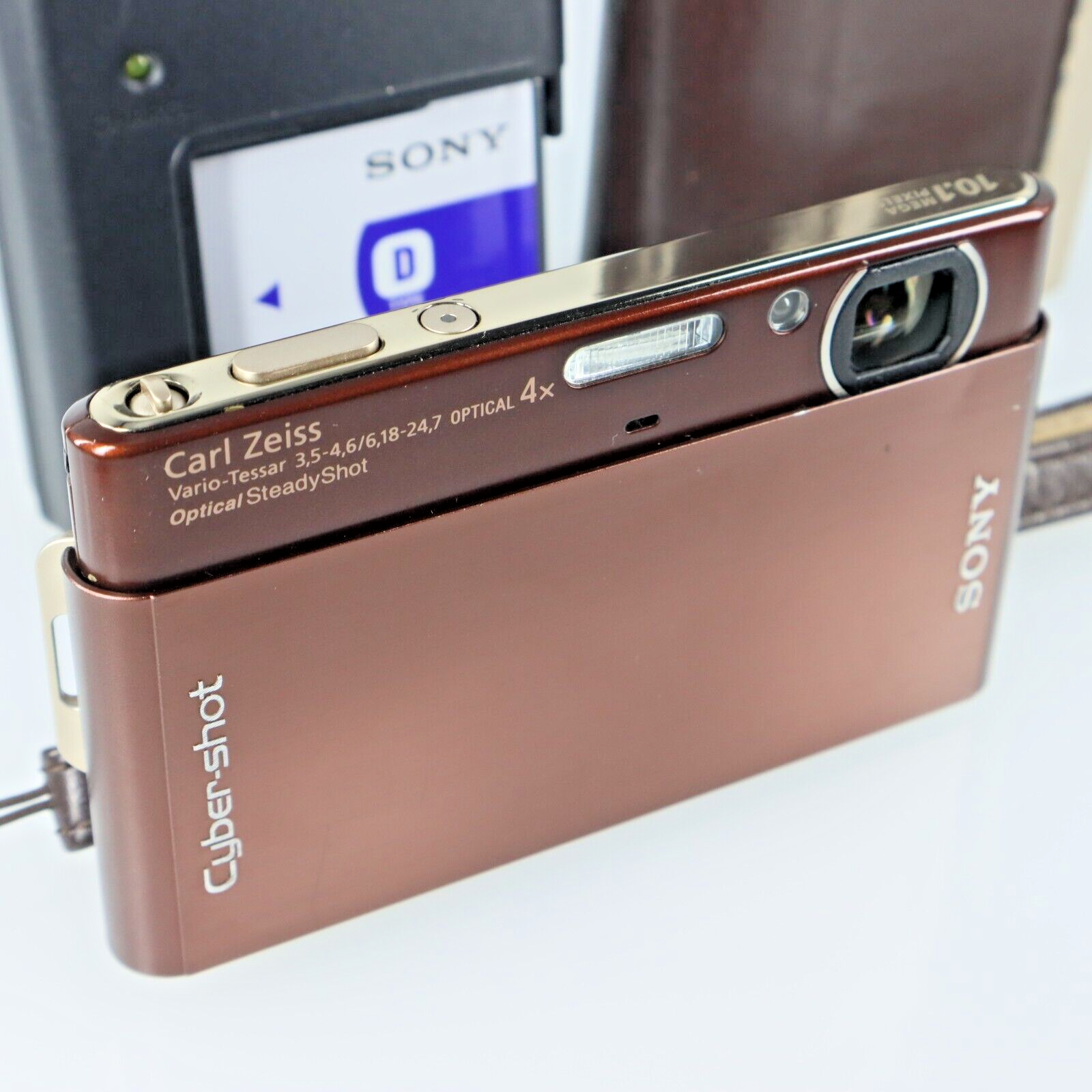 SONY DSC-T77 Digital Camera Brown Cyber Shot 4.0x Optical