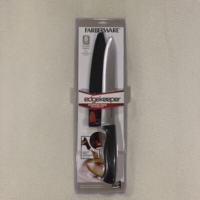 Farberware 8  Chef Slicer Knife Edgekeeper W/ Self Sharpening Sleeve - NEW