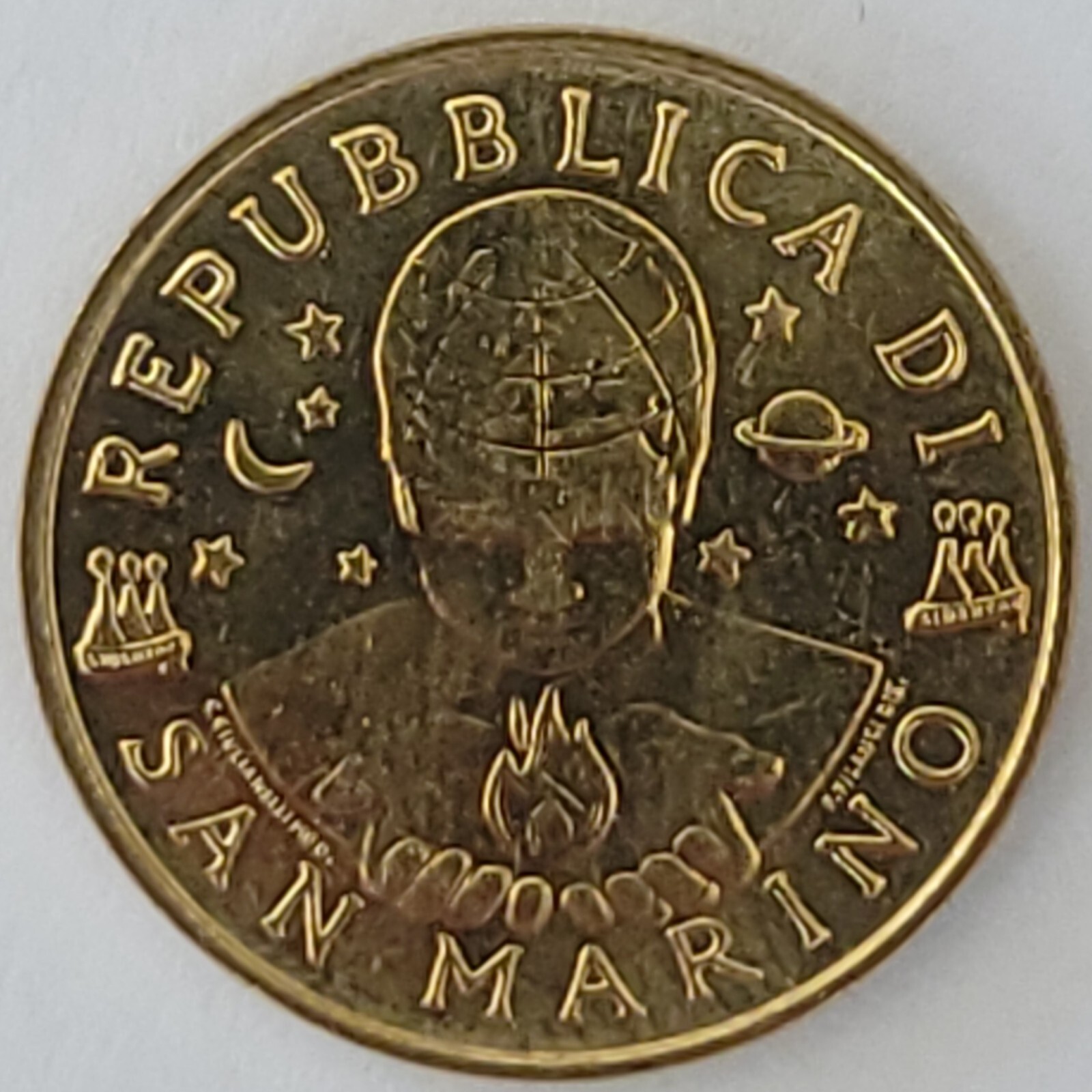 2000 R San Marino 20 Lire - Man Toward 3rd Millennium Commemorative KM#400 Italy