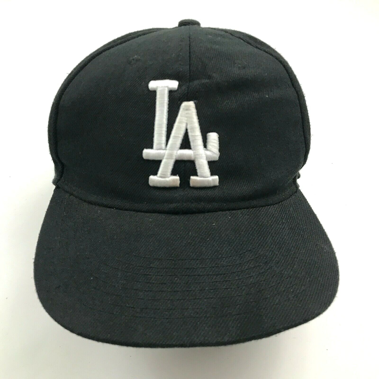 VINTAGE New Era Los Angeles Dodgers Hat Cap Size 7 1/2 Black
