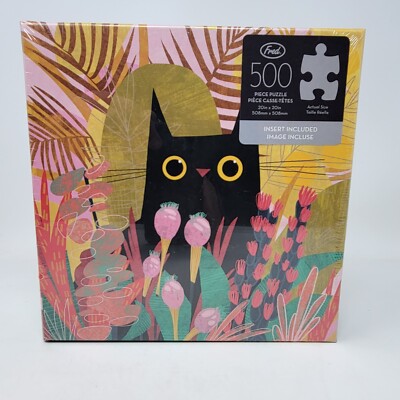 Genuine Fred BLACK CAT by Karen Obuhanych 500 piece puzzle Sealed Brand New