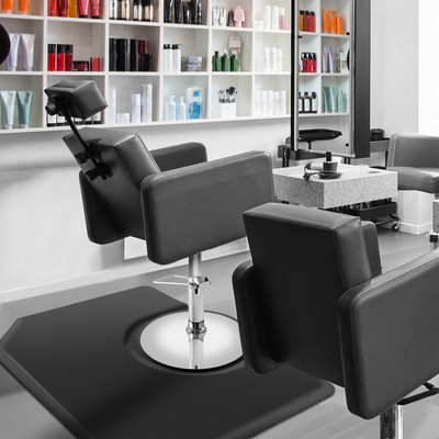 4' x 5' Hexagonal Anti-Fatigue Salon Barber Chair Floor Mat - 1" Thick
