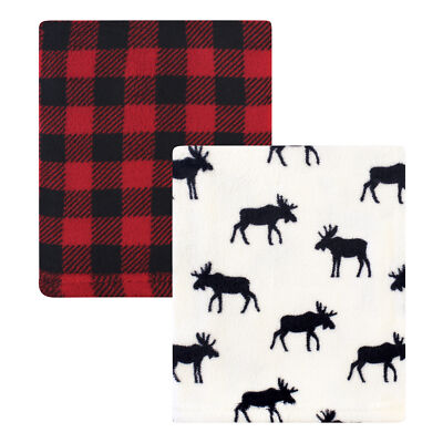 Hudson Baby Infant Boy Silky Plush Blanket, Buffalo Plaid Mo