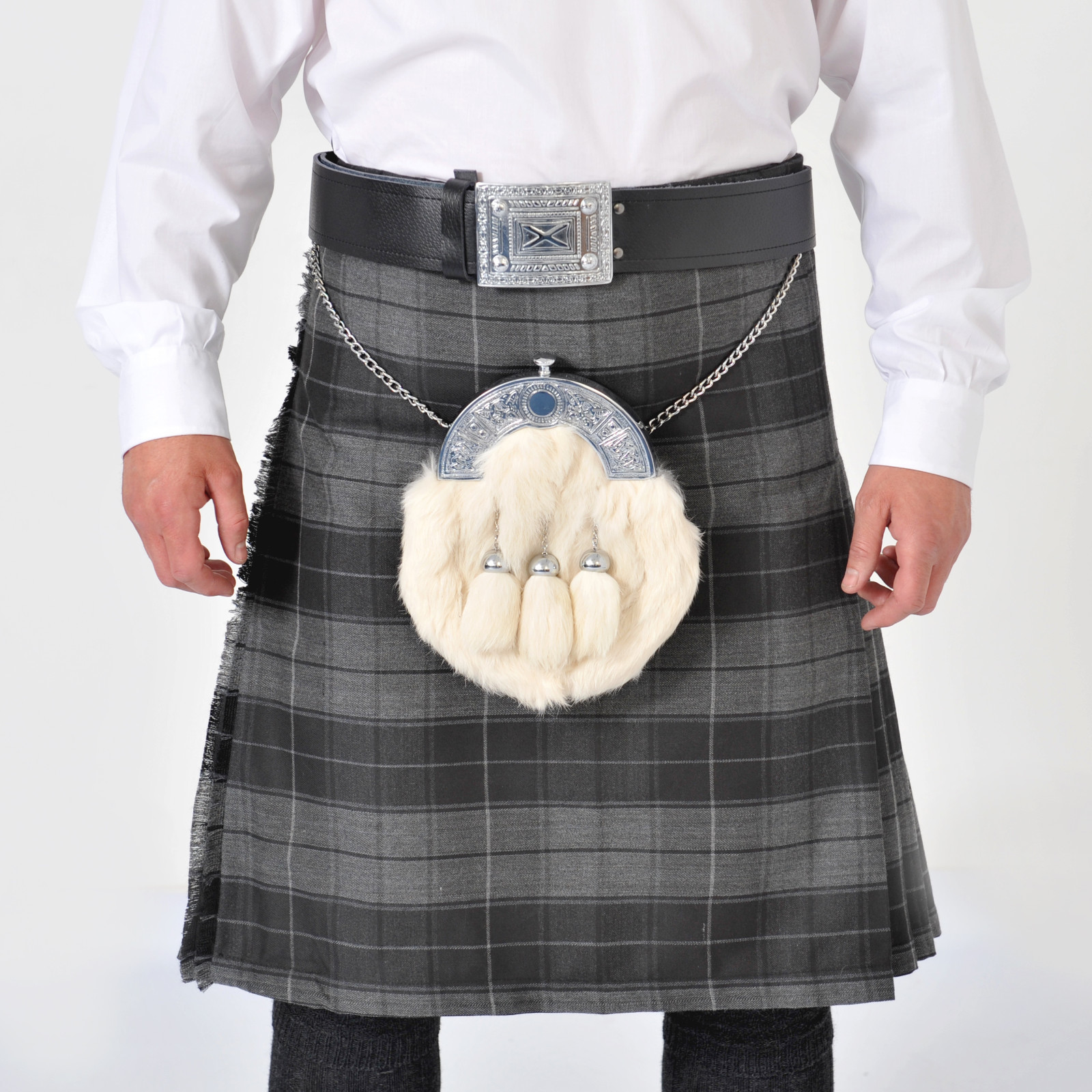 grey highlander kilt