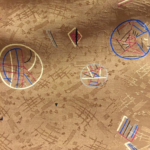 Vintage MID-CENTURY Retro Silk Fabric 3.9 Yards Kiosilk Brand