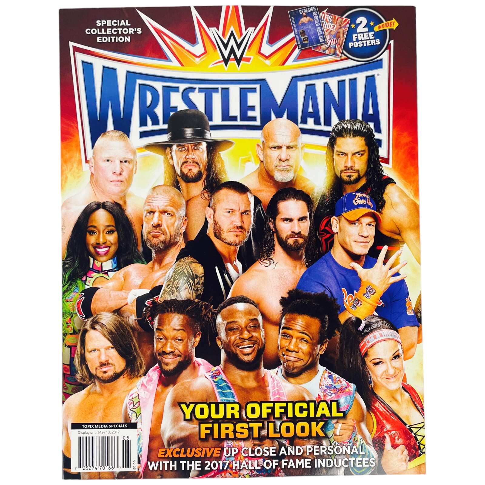 WWE WrestleMania 33 WWE Magazine Collectors Edition Preview Posters Intact 2017