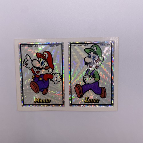 RARE Vintage 1993 PVI Mario Luigi Prism Vending Sticker Nintendo Mario Bros (9)