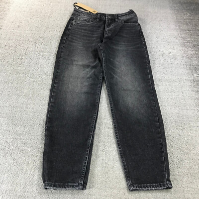 KSUBI Jeans Womens 25 Pointer Diablo Black  High Rise Tapered Leg Ankle nb364
