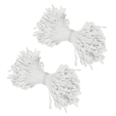 680-Pack 3mm Mini Double Heads Artificial Flower Stamen Pistil [White]