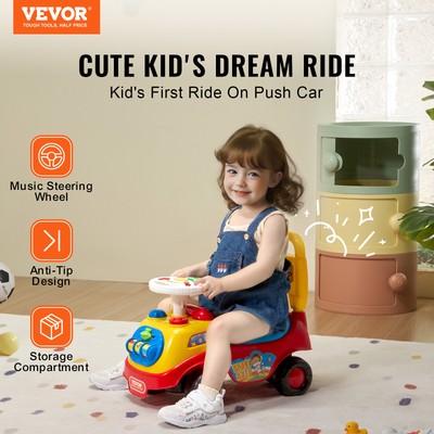 VEVOR Kids Ride On Push Car Push Along Toy Car Stroller for Toddler 1-3 Years