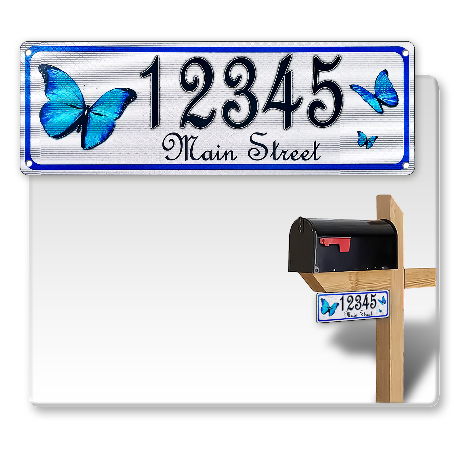 Curb-N-Sign® 911 Address Sign double sided ultra reflective