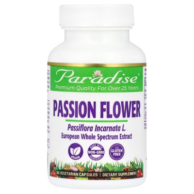 Paradise Herbs European Passion Flower 60 Veggie Caps Vegetarian
