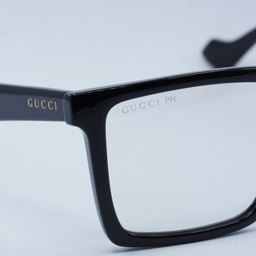 Pre-owned Gucci Gg1541s 001 Black/blue Light Crystal To Grey Photochromic 55-18-145 Sun... In Gray