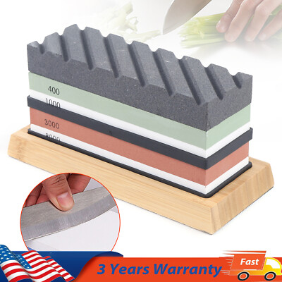 400/1000,3000/8000-Grit Wet Whetstone Professional Knife Sharpening Stone Set US