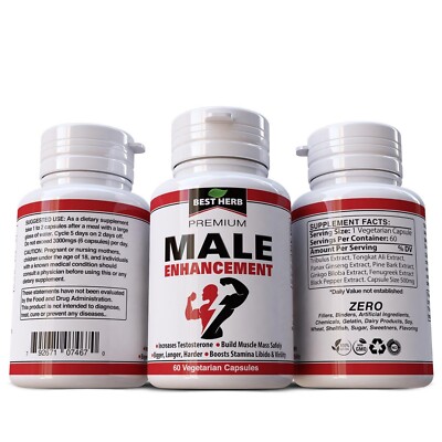 Naturally Enlarger Harder  Male Enhancer Stamina Men Enhancement Power Boost 60 