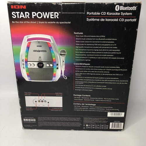 Ion Star Power Portable Karaoke System with CD Player & Bluetooth Streaming