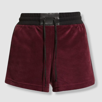 $89 Blanc Noir Women's Red Interpol Velour Shorts Size L