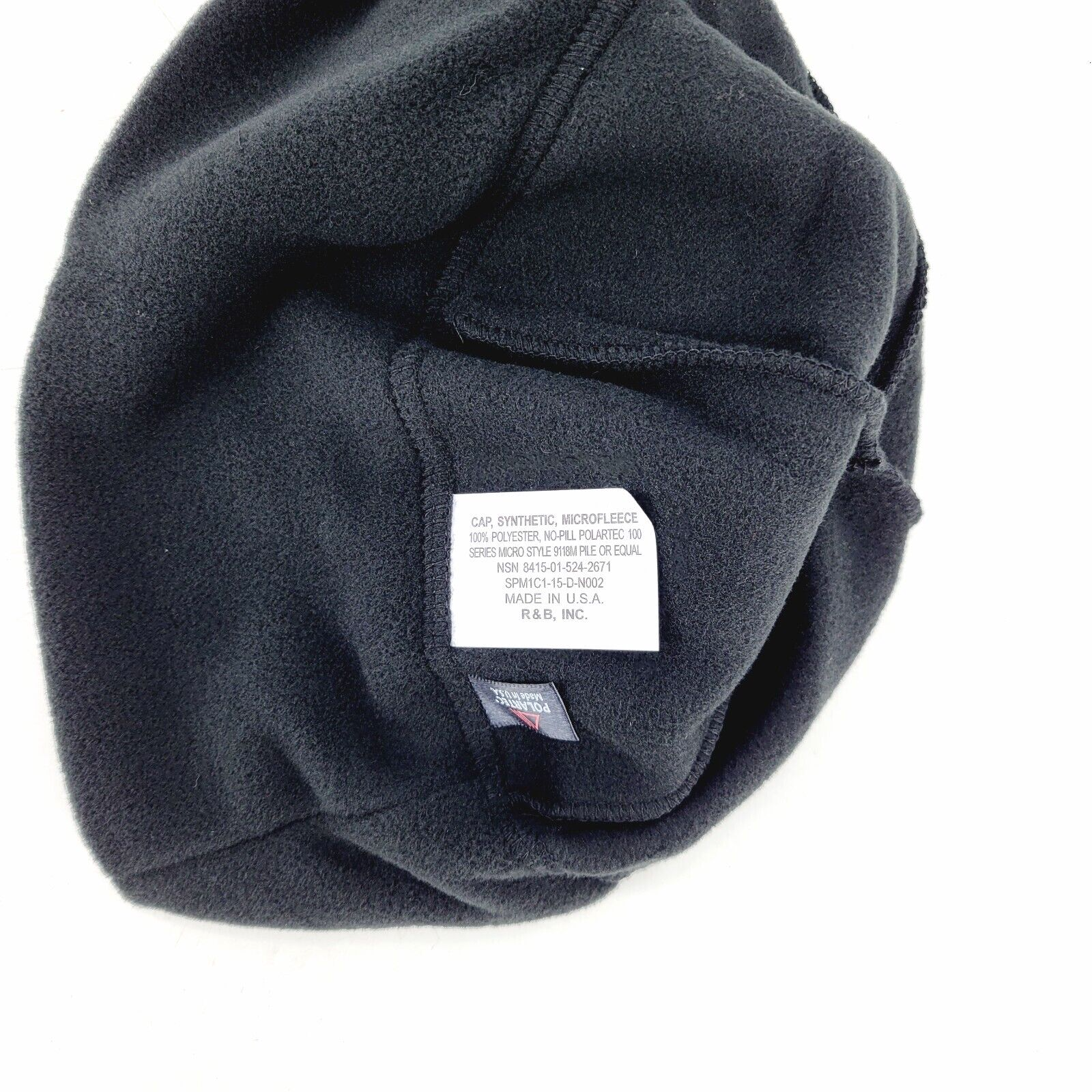 Polartec Micro Series Fleece Beanie Cap BLACK Made in USA No-Pill Military PT