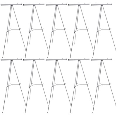 US Art Supply Aluminum Metal 66'' SILVER Flipchart Floor Display Easel 10-Easels