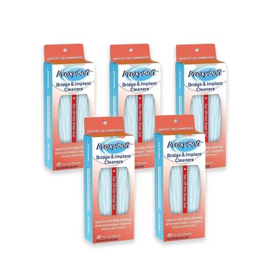 Proxysoft Dental Floss for Bridges and Implants 5 Packs - Floss Threaders for...
