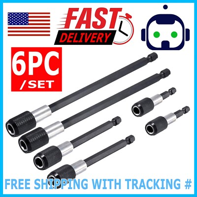 6pcs 1/4 Hex Shank Holder Drill Bit Screwdriver Extension Quick Release Magnetic