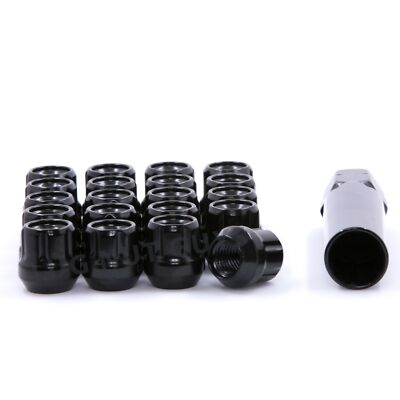 20 Black Open End Spline Tuner Racing Lug Nuts 12x1.25 + 1 Key