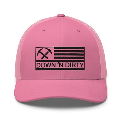 Down 'n Dirty Mining Flag Trucker Hat for Men Women