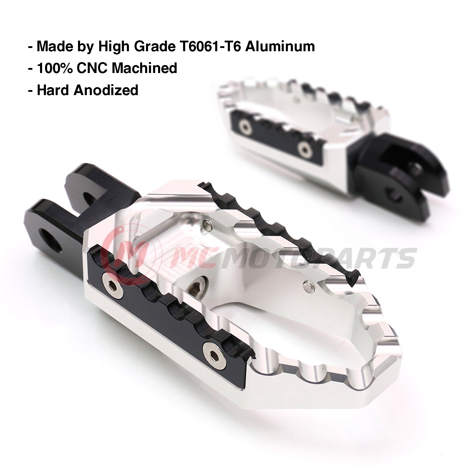 TOUR Front Rider Foot Pegs Silver For ZX-10R Ninja 11-16 17