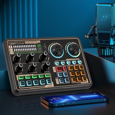 Sound Mixer Board Live Streaming Voice Changer Bluetooth Audio Sound Card Mixer