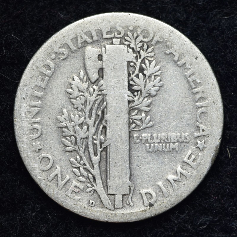 1924-D Mercury Silver Dime GOOD / VG FREE SHIPPING 