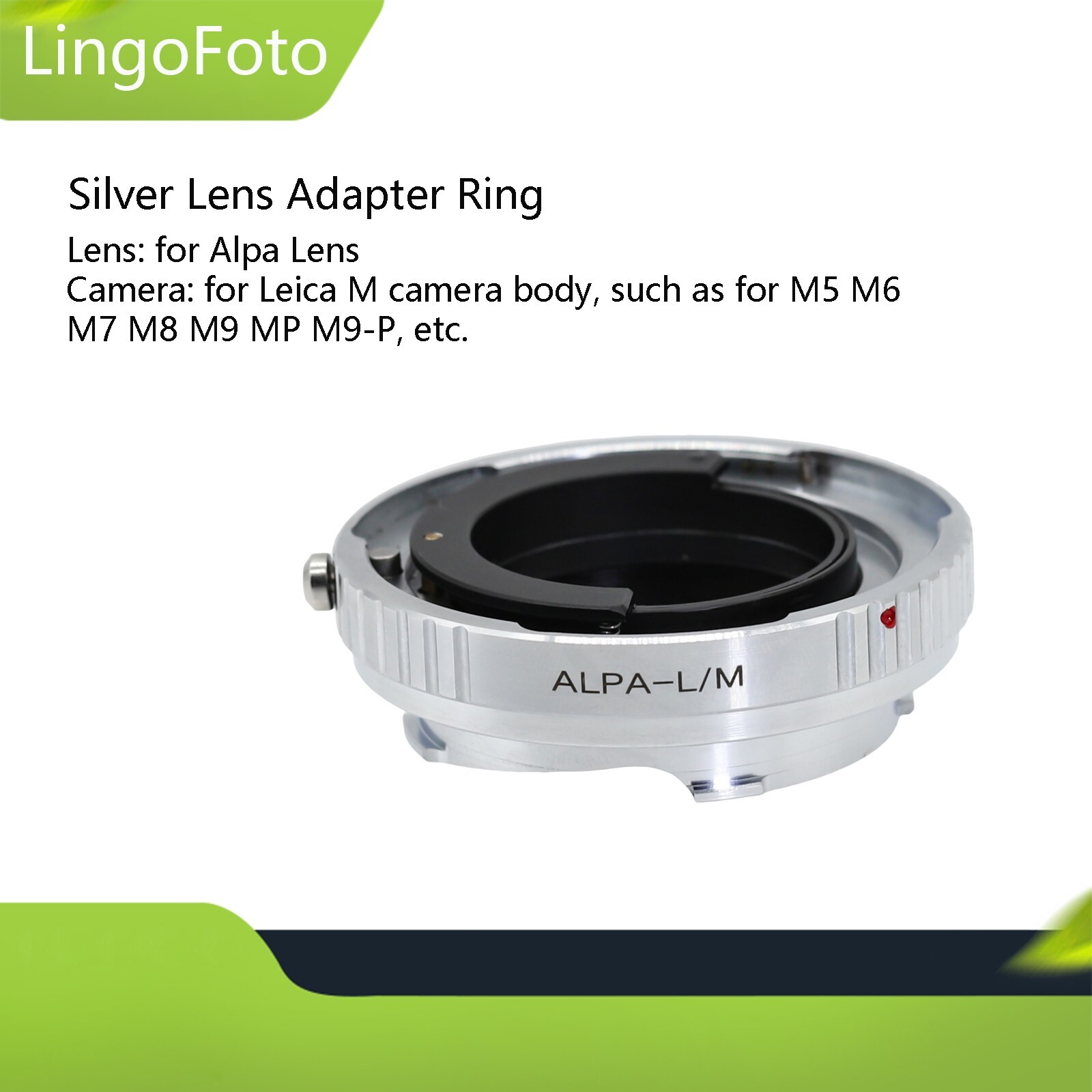 Silver Lens Adapter for Alpa Kern Switar 50mm F1.8 F1.9 Lens Silver Lens Adapter for Alpa Kern Switar 50mm F1.8 F1.9 Lens