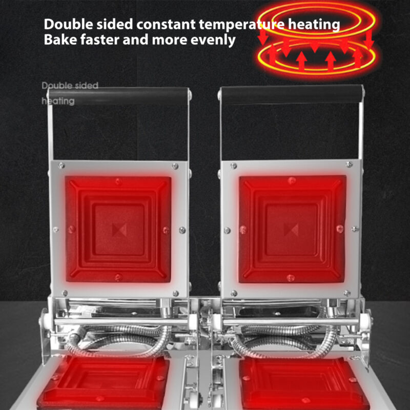 2000wCommercial Double Sandwich Maker Burger Waffle Machine Maker W/Timer