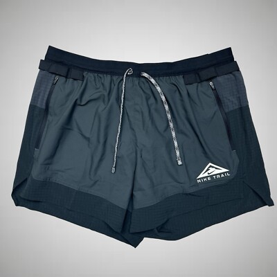 Nike Flex Stride 5  Trail Running Shorts CZ9052-010 Black Mens Sz L Hike Train