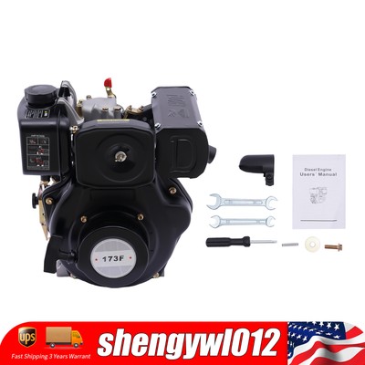 247CC 5HP 4-Stroke Tiller Diesel Engine Vertical Motor Single Cylinder Air-Cool！