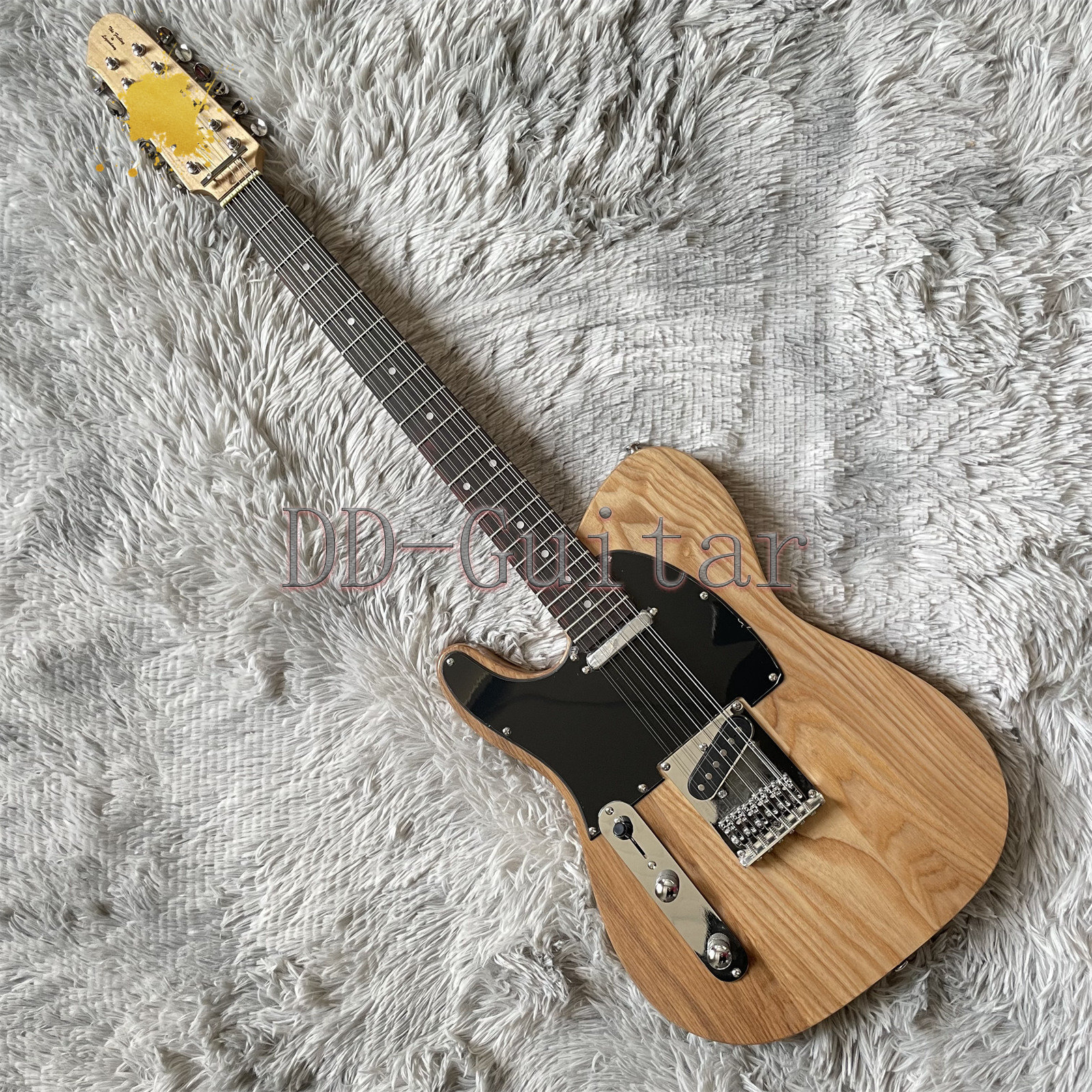 Left Handed 12Strings TL Electric Guitar Fixed Bridge Dot Inlay Free Ship