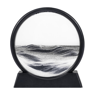 Glass Moving Sand Art Picture 3D Deep Sea Sandscape Desktop Home Office Decor