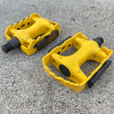 BPS ALLOY SPORT PEDALS YELLOW 9/16 FOR 3PC CRANKS SUNLITE MKS ORIGIN 8 WELLGO